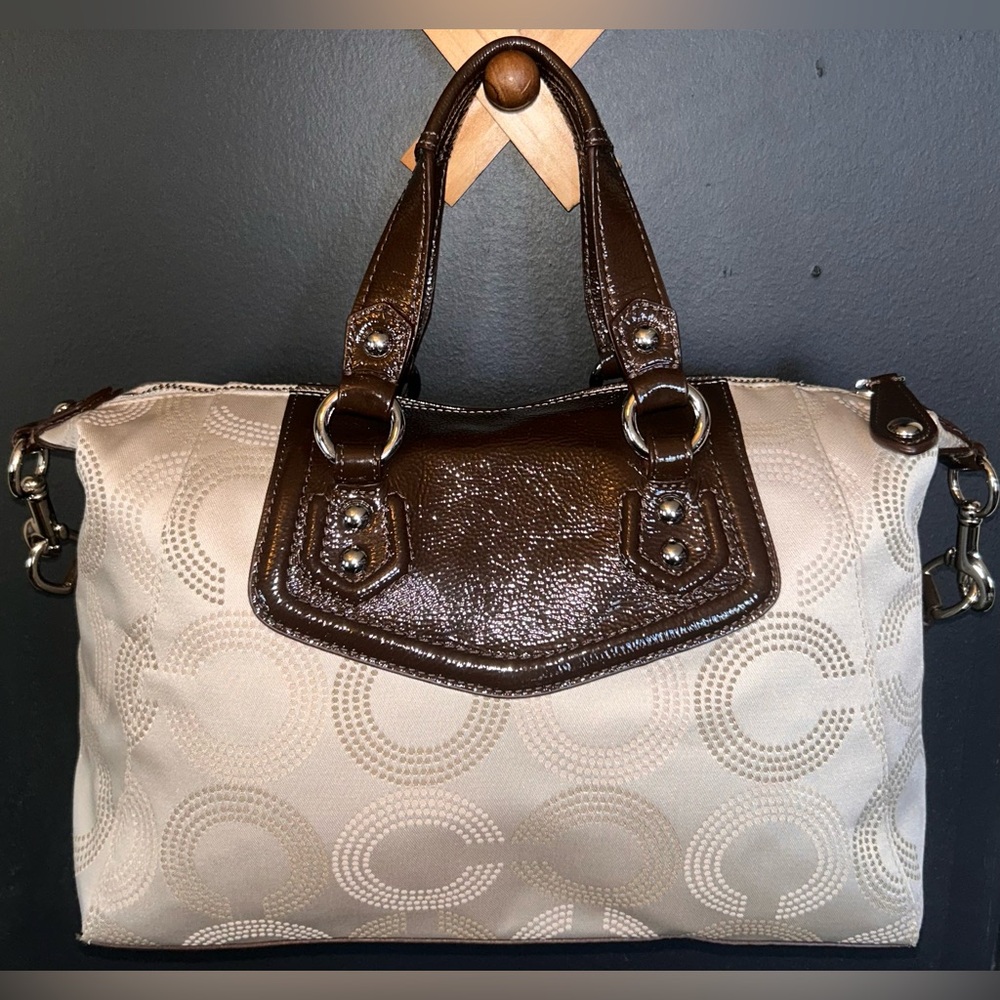 Coach Ashley Dotted OP Art Satchel -EUC- Y2K Shoulder Bag F20027 - Picture 3 of 15